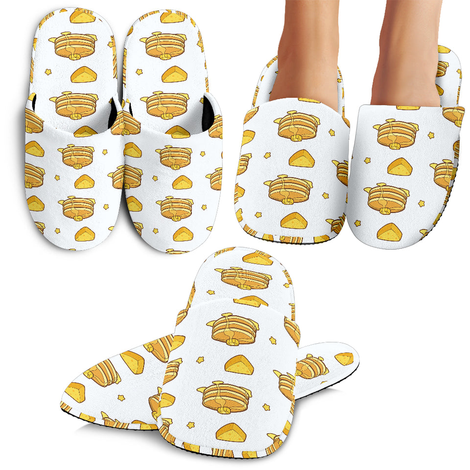 Pancake Pattern Print Design 03 Slippers