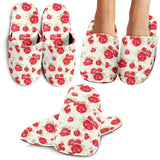 Rose Pattern Print Design 01 Slippers