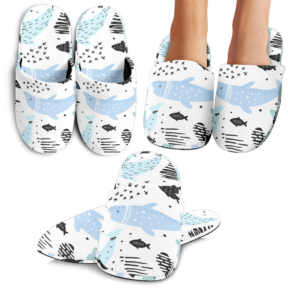 Cute Dolphins Childish Style Pattern Slippers