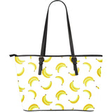 Banana Pattern Large Leather Tote Bag