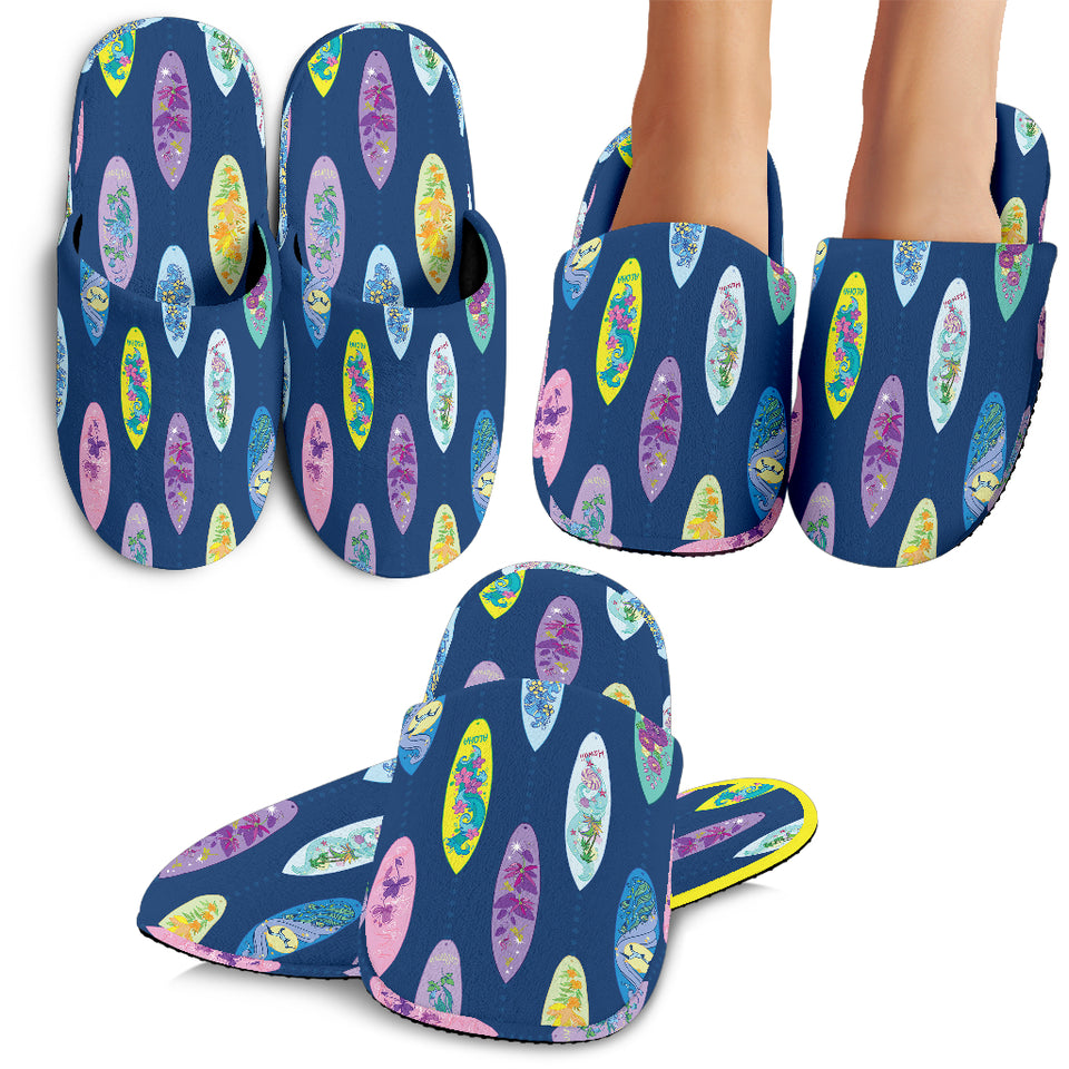 Surfboard Pattern Print Design 03 Slippers