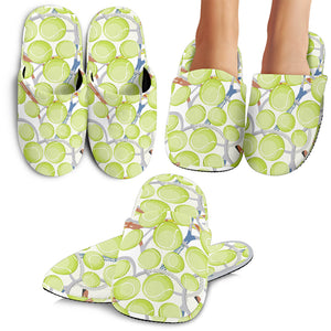 Tennis Pattern Print Design 01 Slippers