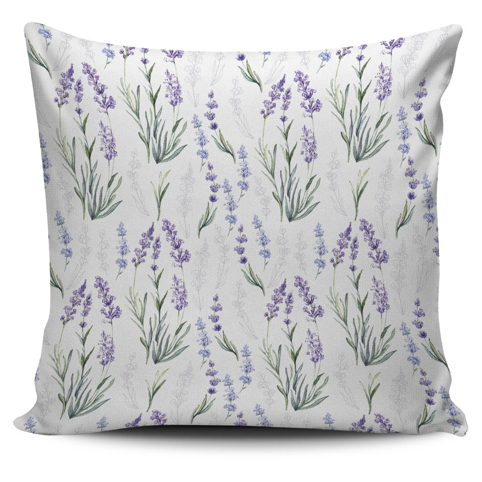 Hand Painting Watercolor Lavender Pillow Cover