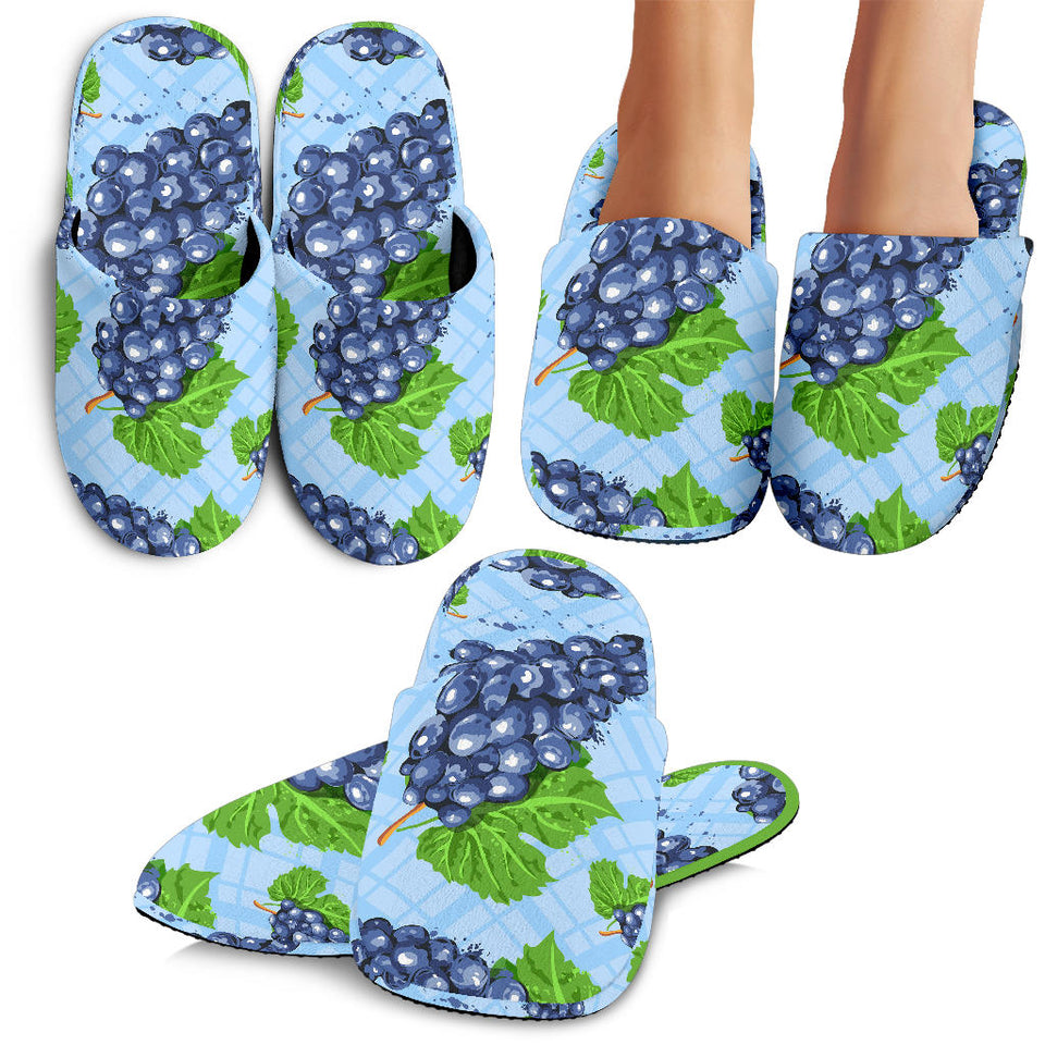 Watercolor Grape Pattern Slippers