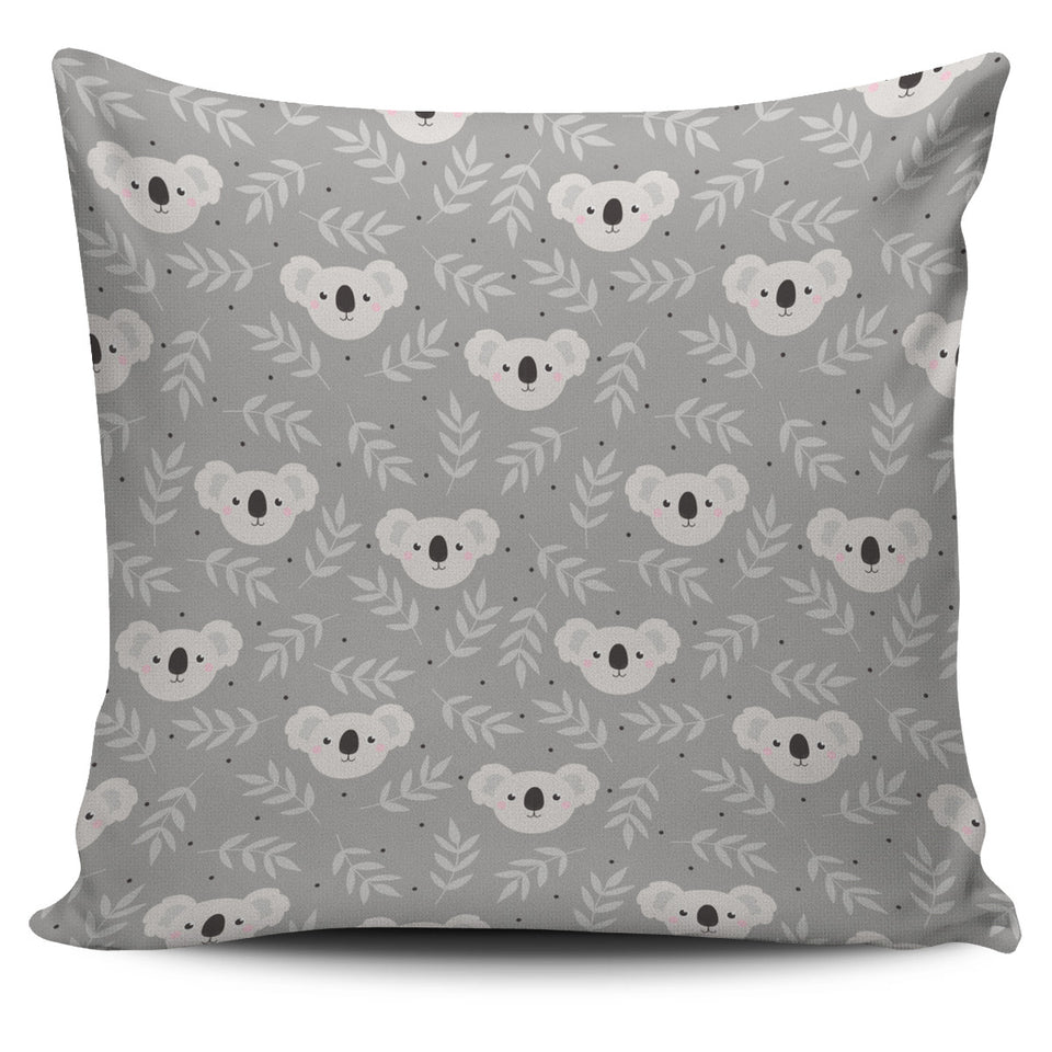 Cute Koala Leaves Pattern Pillow Cover