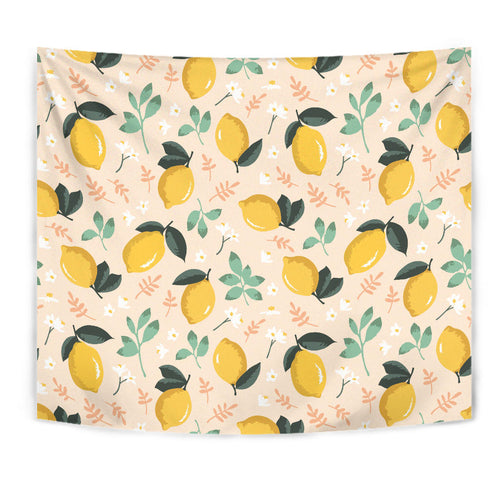 Lemon Flower Leave Pattern Wall Tapestry