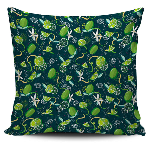 Lime Ice Flower Pattern Pillow Cover
