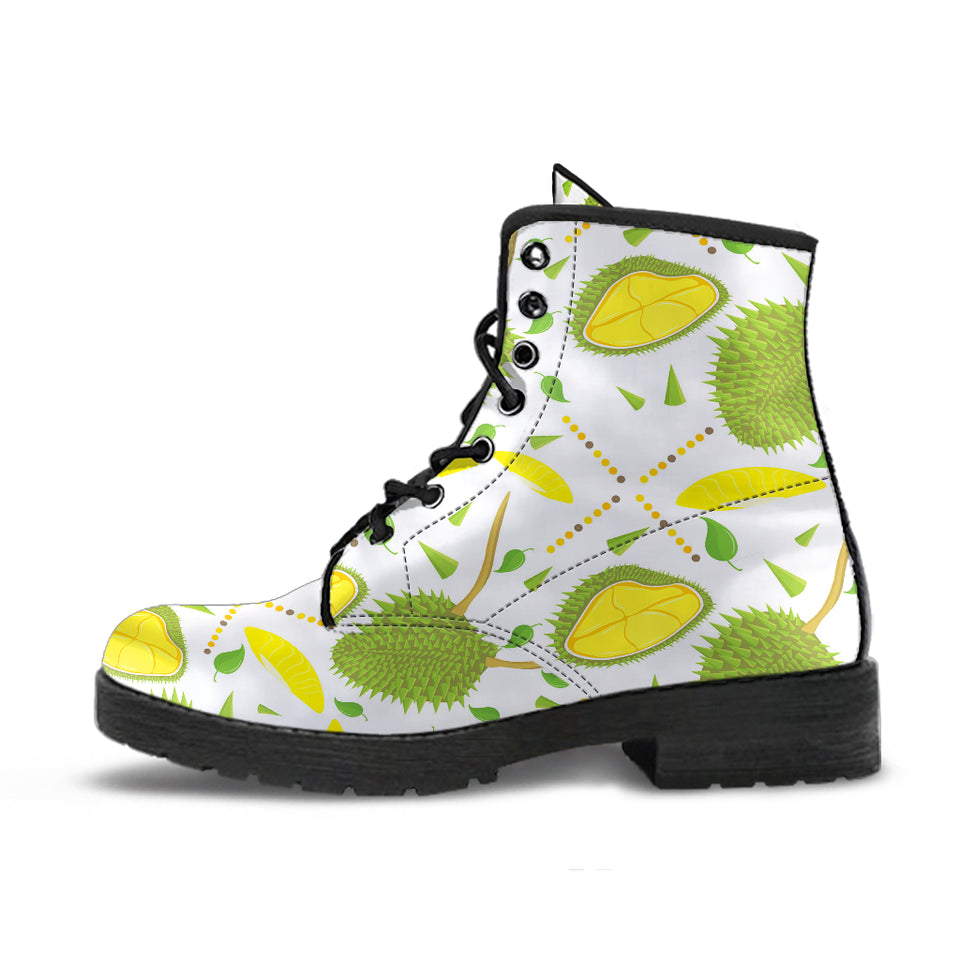 Durian Pattern Background Leather Boots