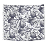 Guava Tropical Hand Drawn Pattern Wall Tapestry