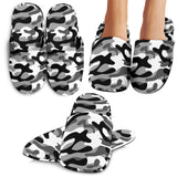 Black White Camo Camouflage Pattern Slippers