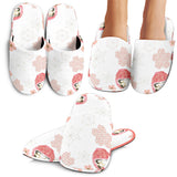 Daruma Japanese Wooden Doll Cherry Blossom Flower Pattern Slippers