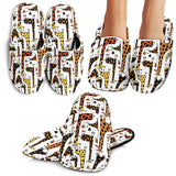Giraffe Pattern Print Design 05 Slippers