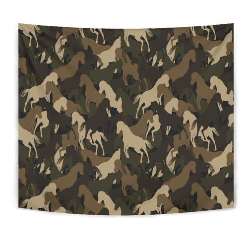 Horse Camo Camouflage Pattern Wall Tapestry