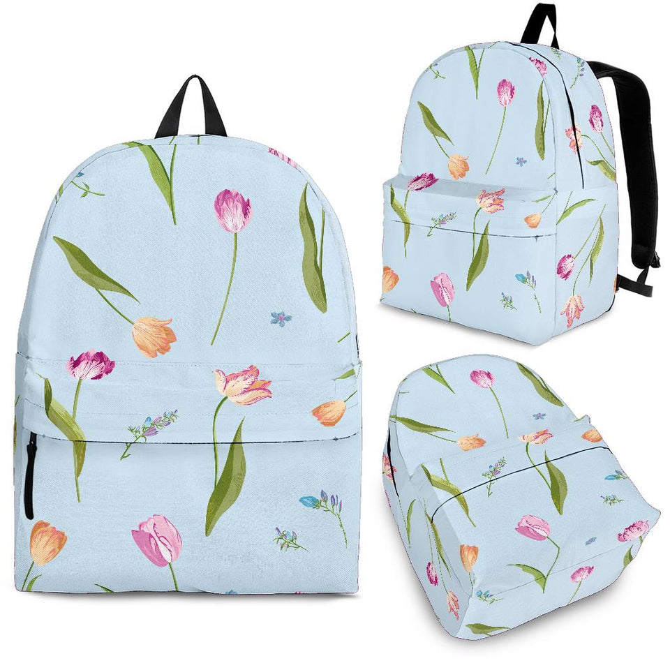 Watercolor Tulips Pattern Backpack