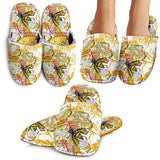 Cool Bee Honeycomb Leaves Pattern Slippers