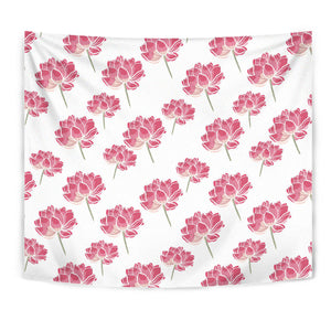 Pink Lotus Waterlily Pattern Wall Tapestry