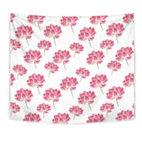Pink Lotus Waterlily Pattern Wall Tapestry
