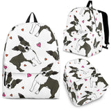 Boston Terrier Dog Hearts Vector Pattern Backpack