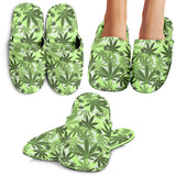 Canabis Marijuana Weed Pattern Print Design 01 Slippers