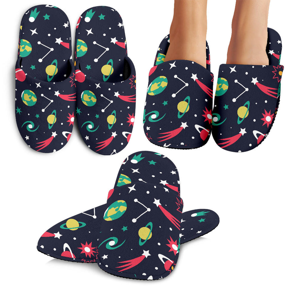 Colorful Space Pattern Planet Star Slippers