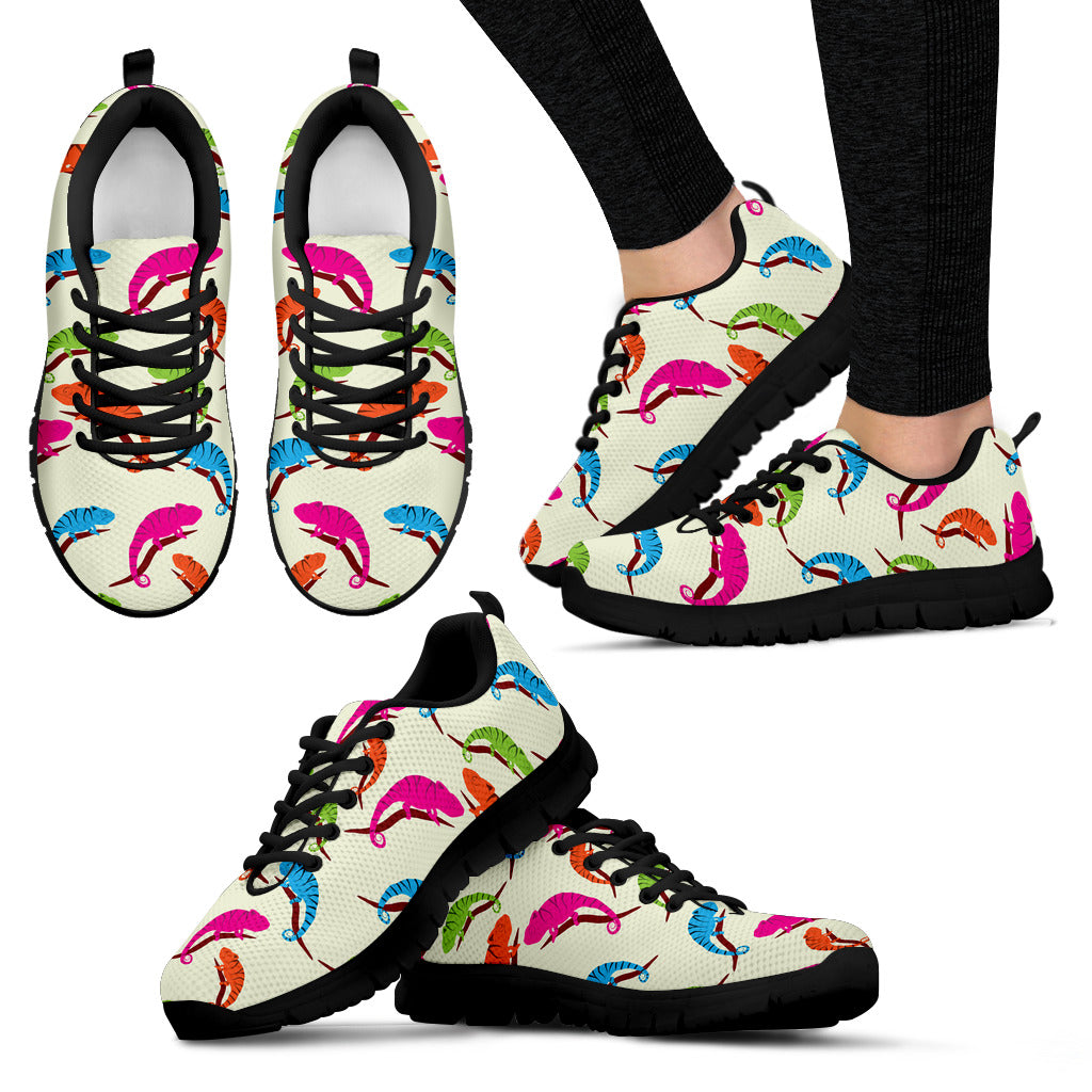 Colorful Chameleon Lizard Pattern Women'S Sneaker Shoes