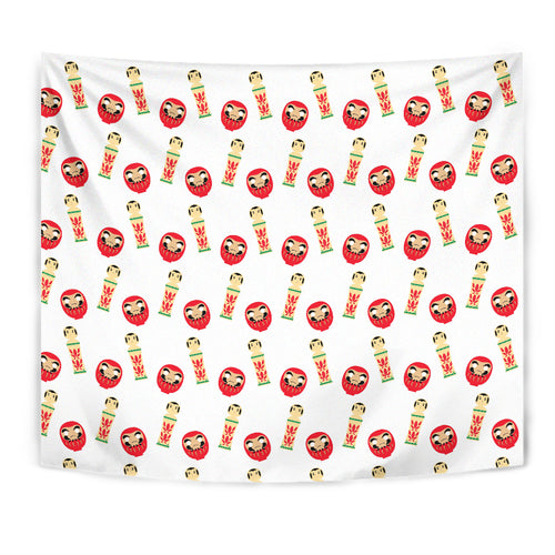Daruma Japanese Wooden Doll Wall Tapestry