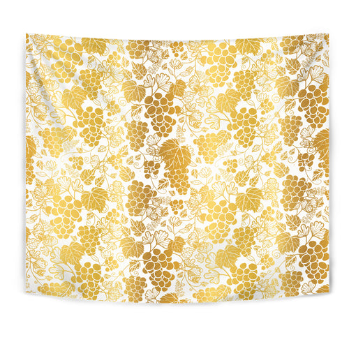 Gold Grape Pattern Wall Tapestry
