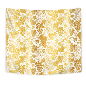 Gold Grape Pattern Wall Tapestry