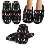 Deer Christmas New Year Pattern Argyle Slippers