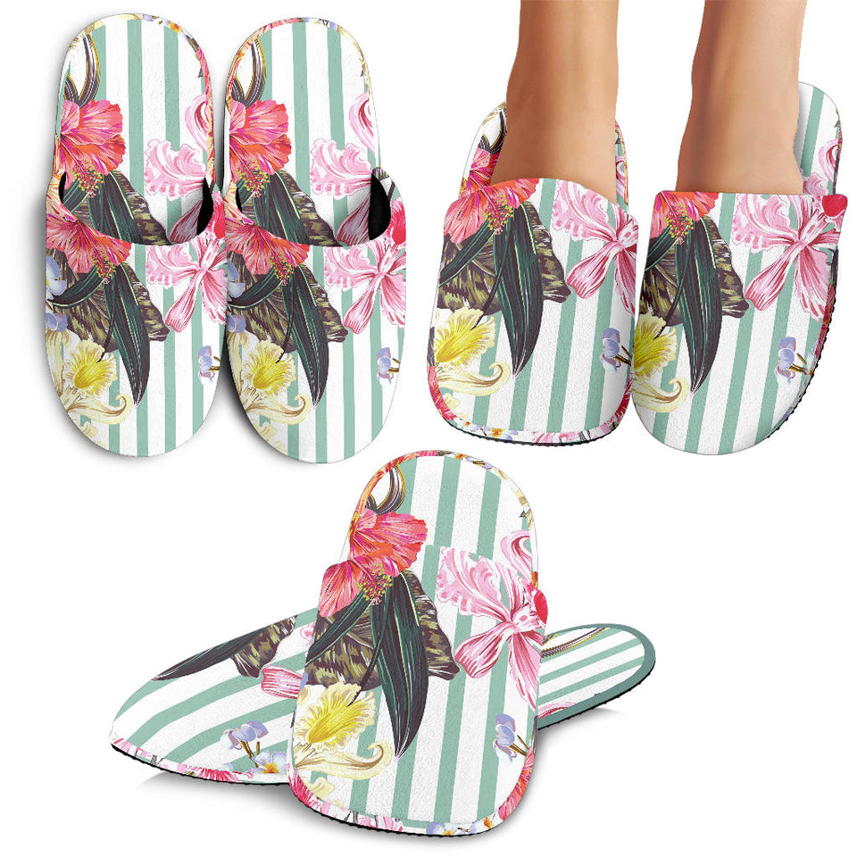 Colorful Orchid Flower Pattern Slippers