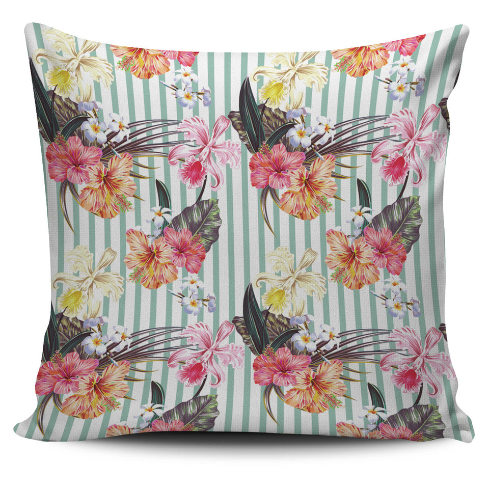 Colorful Orchid Flower Pattern Pillow Cover