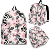 Zebra Pink Flower Background Backpack