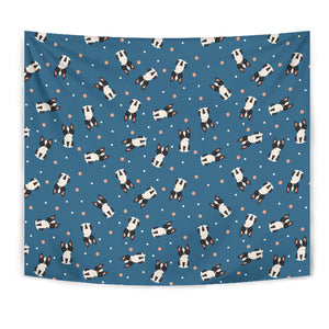 Cute Boston Terrier Dog Spattern Wall Tapestry