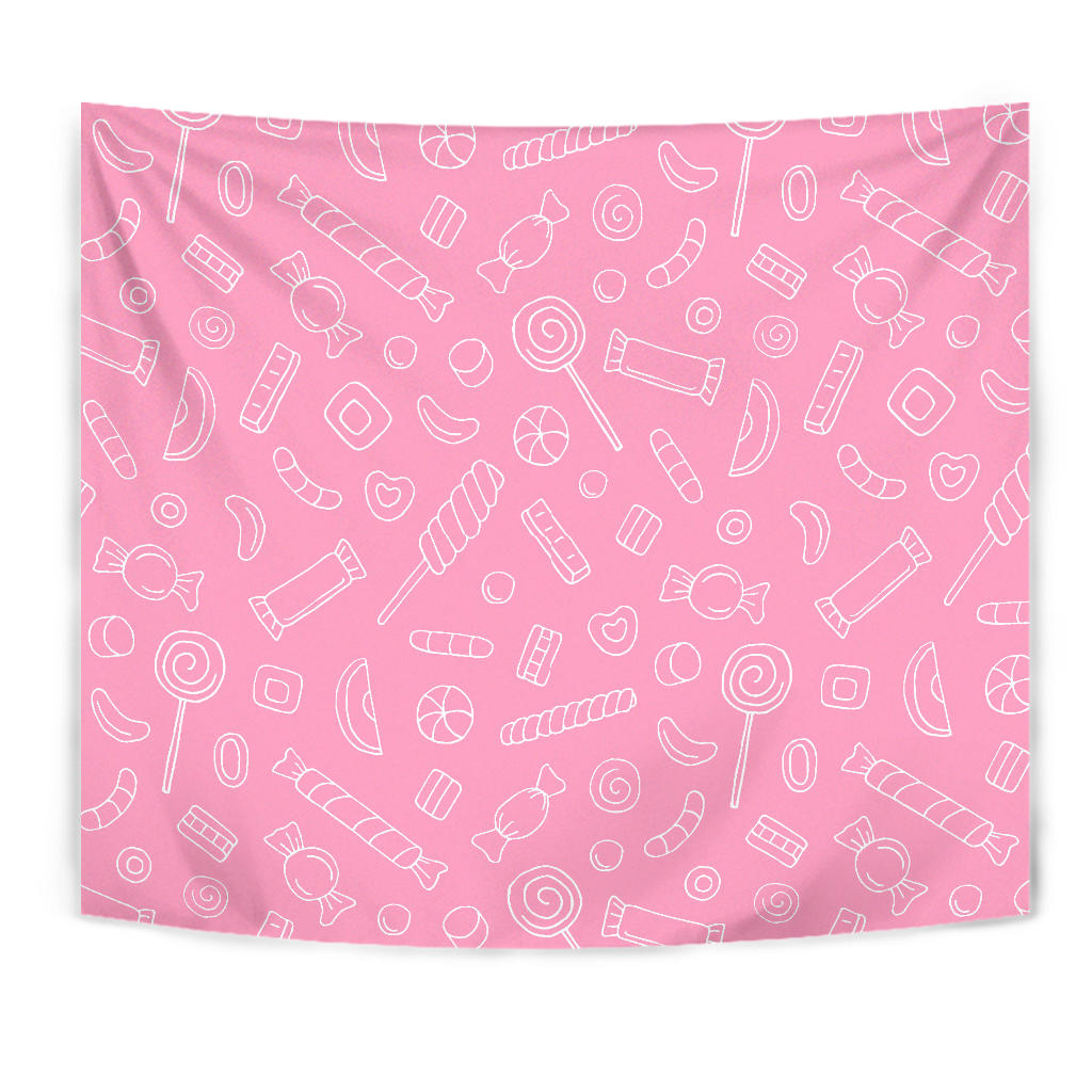 Sweet Candy Pink Background Wall Tapestry