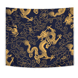 Gold Dragon Pattern Wall Tapestry