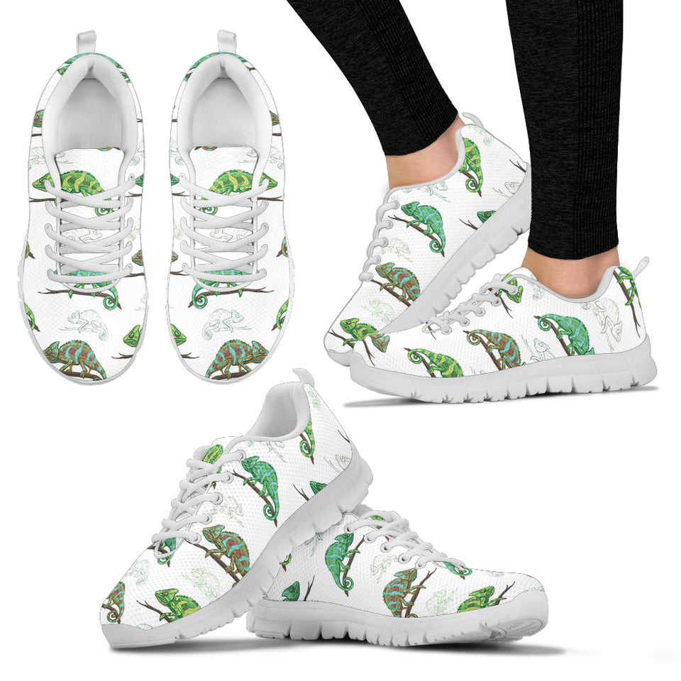 Chameleon Lizard Pattern Women'S Sneaker Shoes