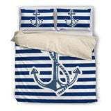 Boat Anchor Bedding Set Duvet Cover Vintage Stripe Ccnc006 Bt0168 Anchor Bedding  Nautical Bedding