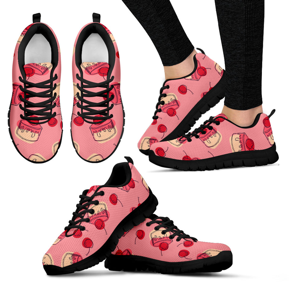 Cake Cherry Pattern Women'S Sneaker Shoes