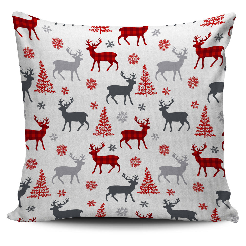 Deer Tree Snowflakes Chrismas Pattern Pillow Cover