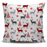 Deer Tree Snowflakes Chrismas Pattern Pillow Cover