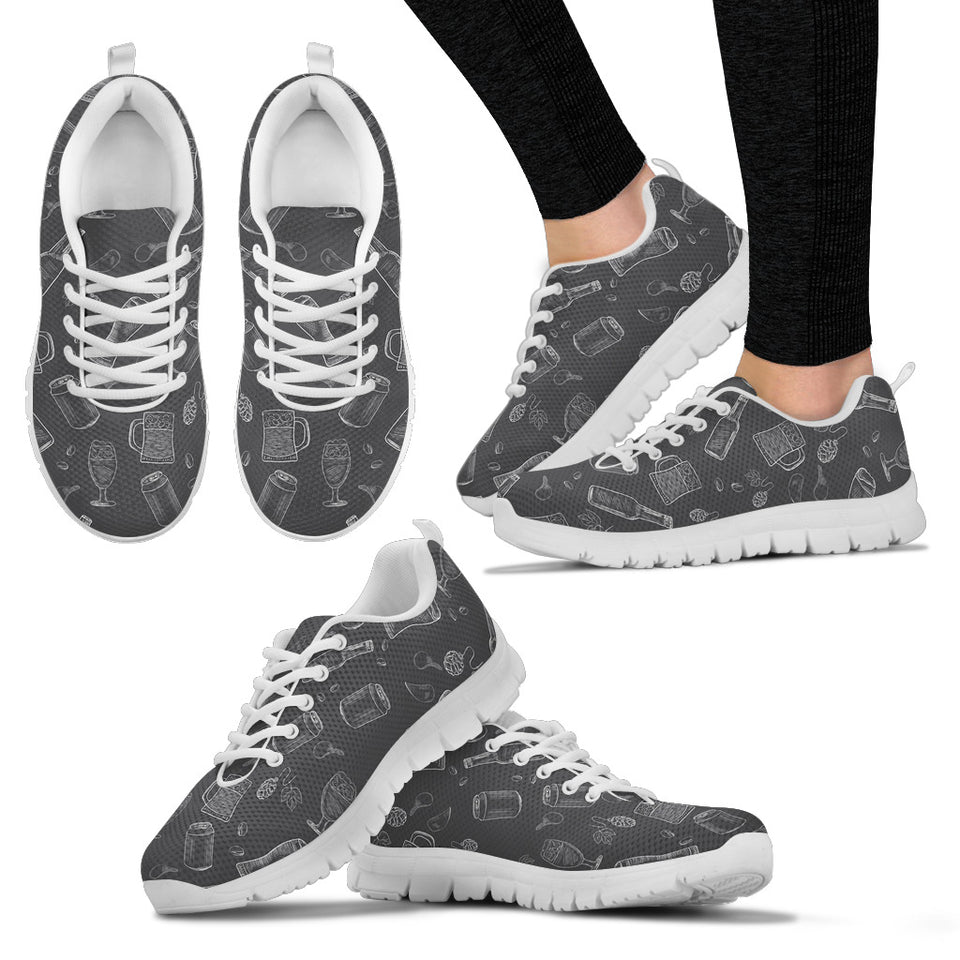 Beer Hand Drawn Pattern Women'S Sneaker Shoes