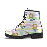 Cute Hand Drawn Mermaid Leather Boots