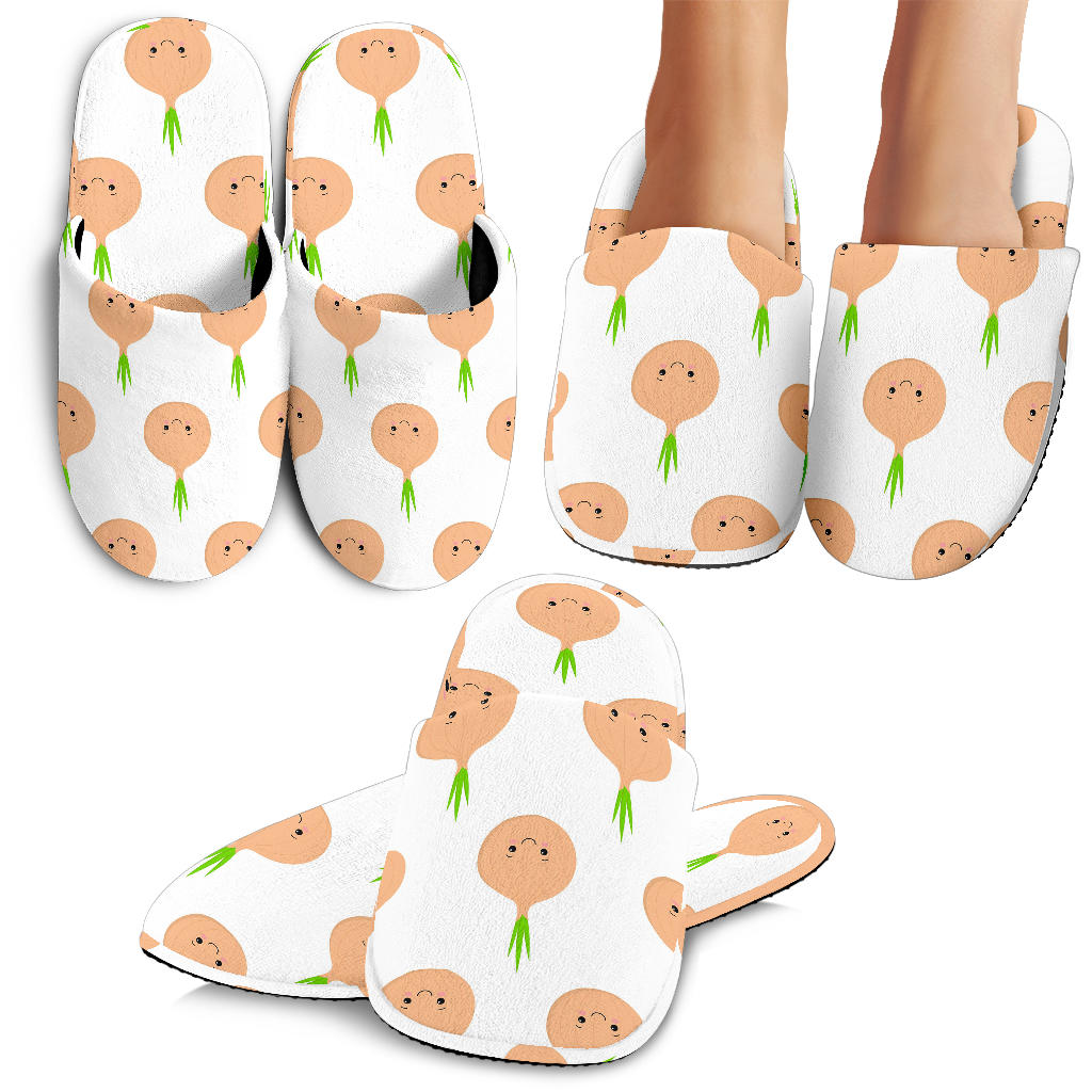 Cute Onions Smiling Faces Slippers