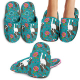 Boston Terrier Beautiful Flower Pattern Slippers