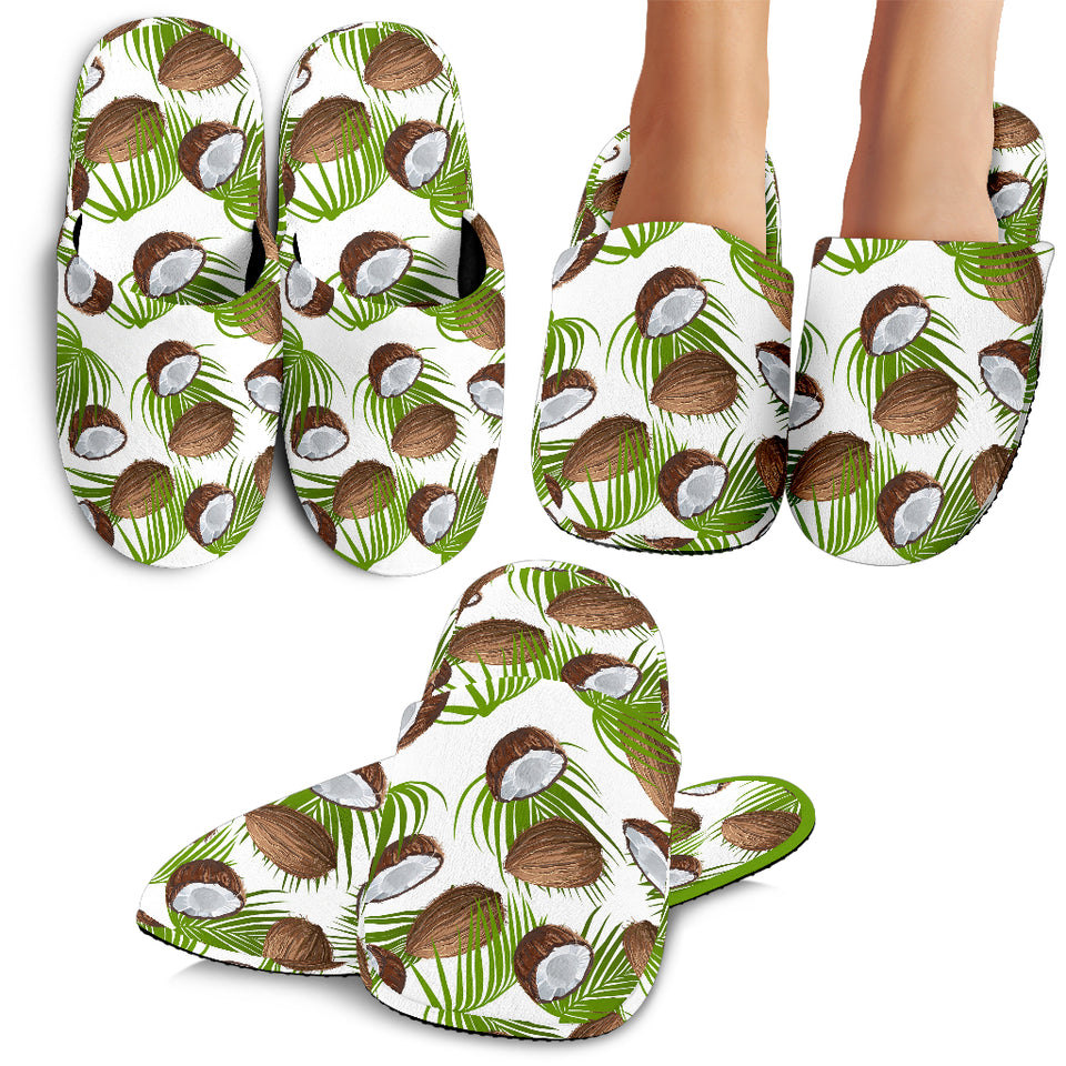Coconut Pattern Print Design 04 Slippers