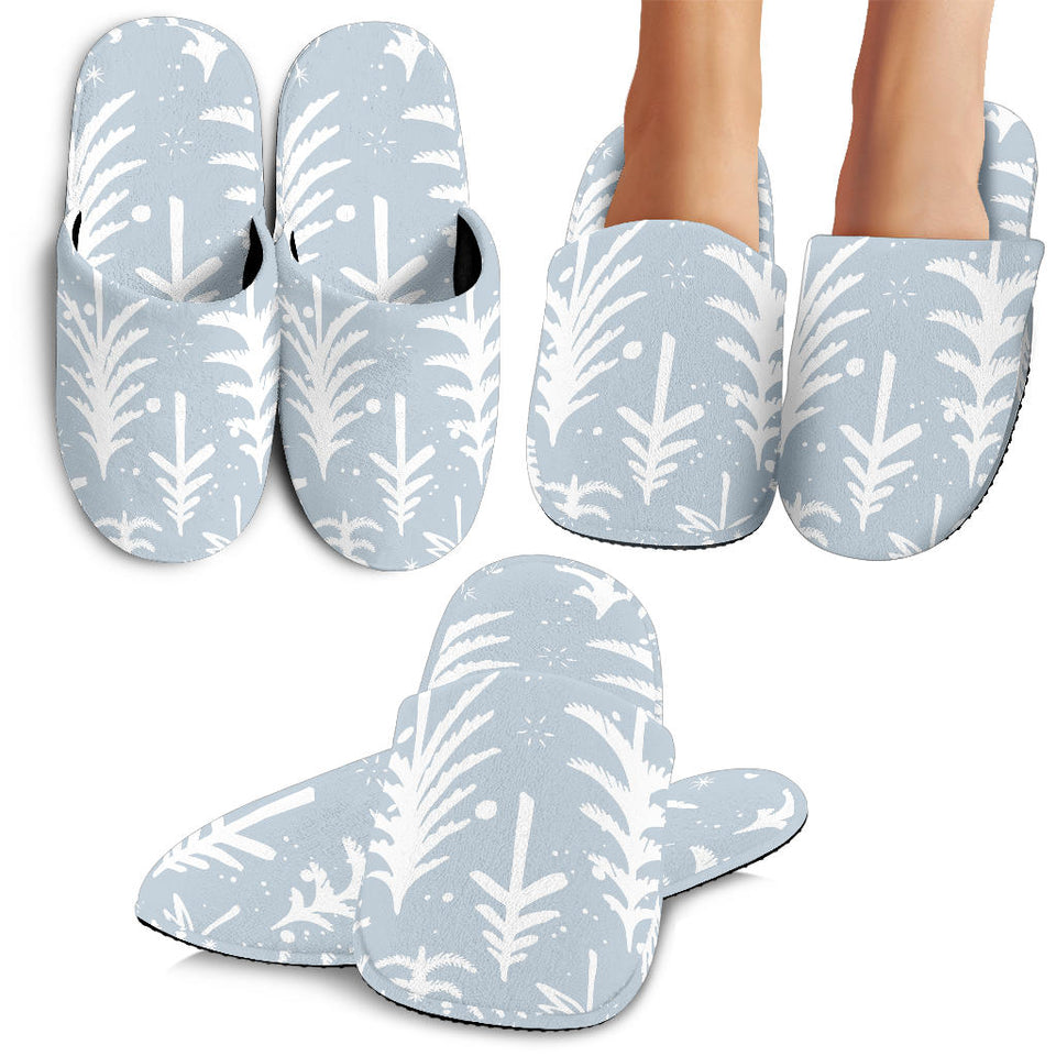 Christmas Tree Winter Forest Pattern Slippers