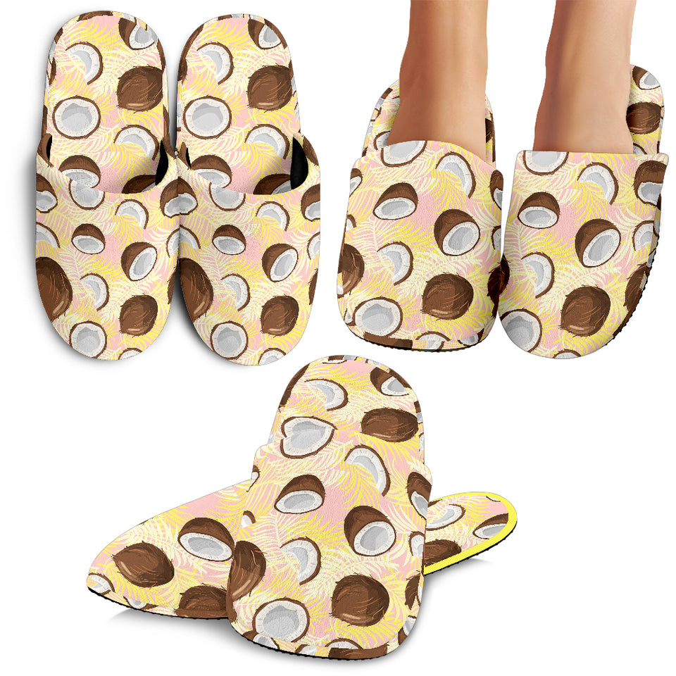 Coconut Pattern Print Design 05 Slippers