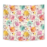 Clock Butterfly Pattern Wall Tapestry