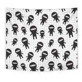 Ninja Pattern Plaid Background Wall Tapestry
