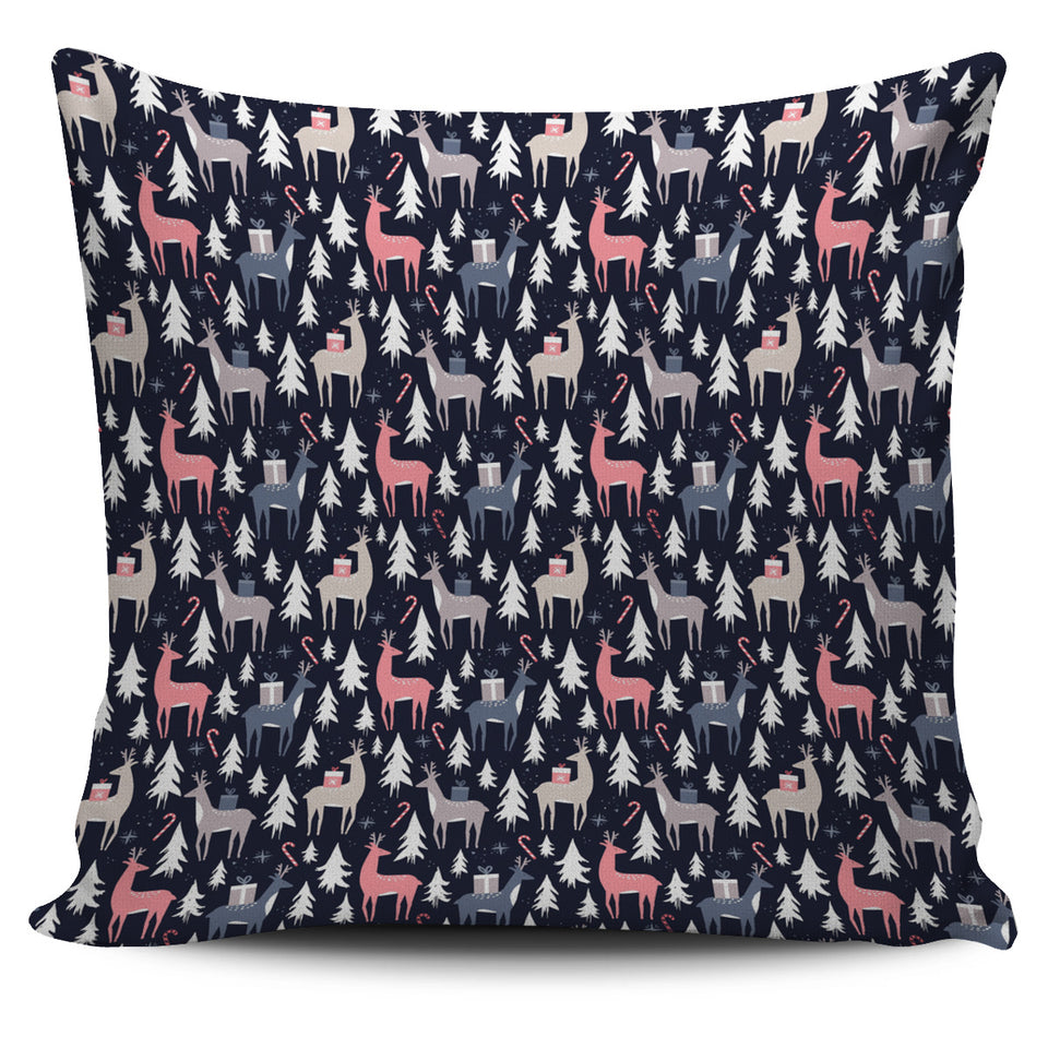 Deers Winter Christmas Pattern Pillow Cover